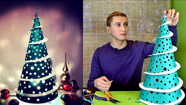 10 идей, как сделать оригинальную новогоднюю елку из подручных материалов